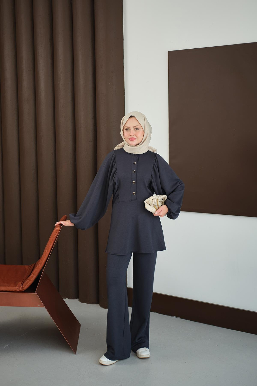 Çıtçıt Büzgü Detay İkili Takım Antrasit