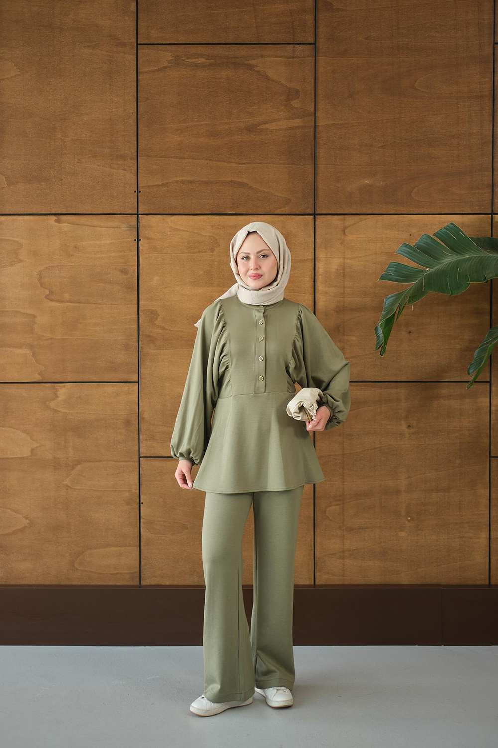 Çıtçıt Büzgü Detay İkili Takım Yeşil