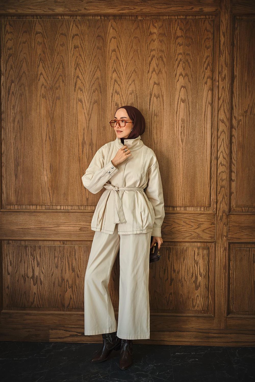 Çıtçıtlı Gabardin Takım Taş