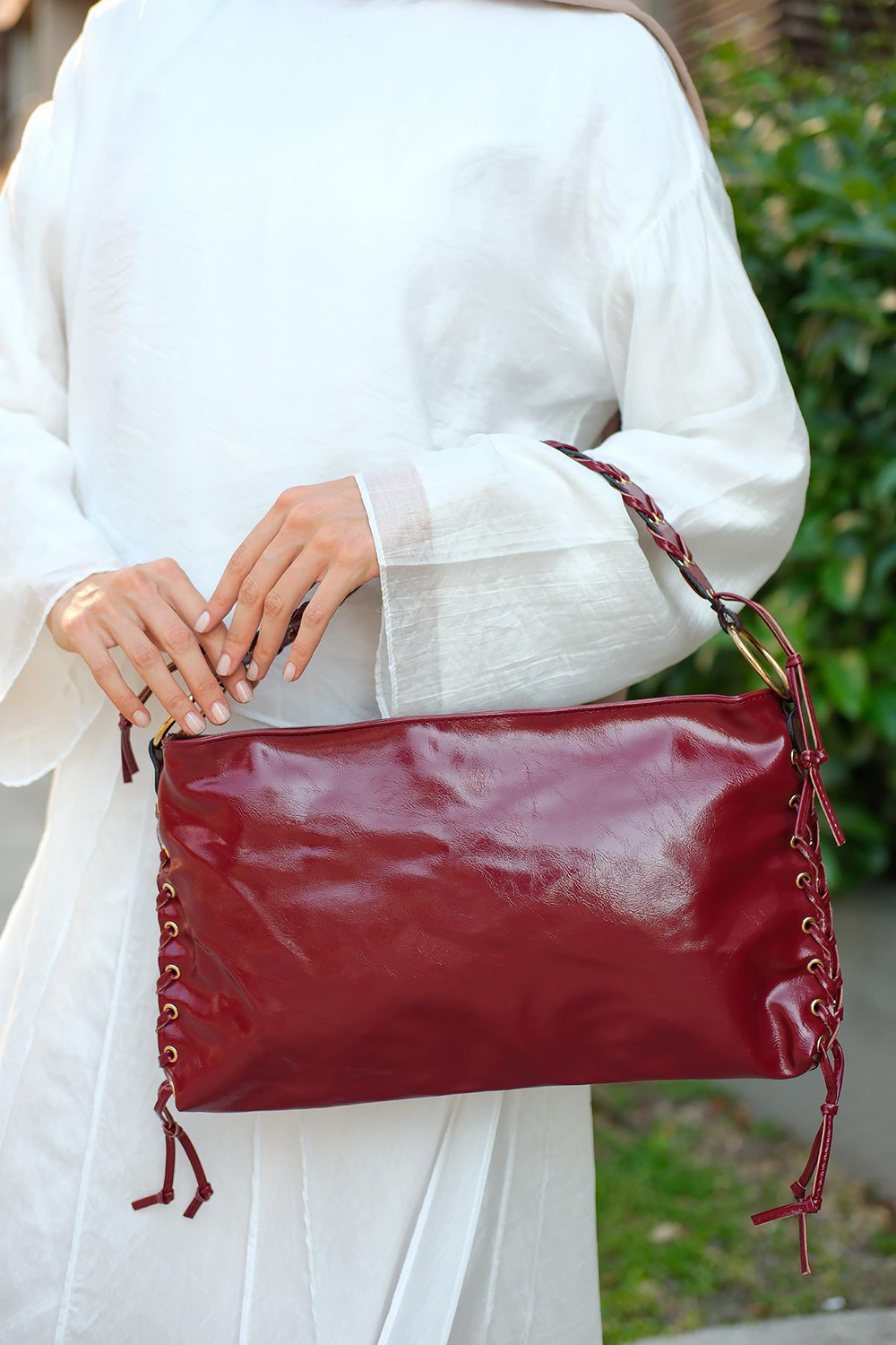 Çoban Dikişli Çanta Bordo