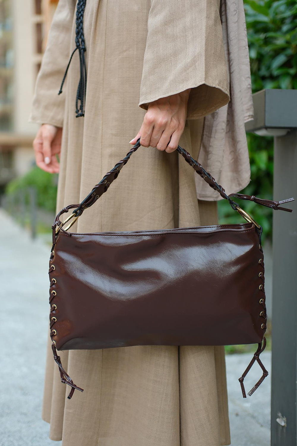 Çoban Dikişli Çanta Kahverengi