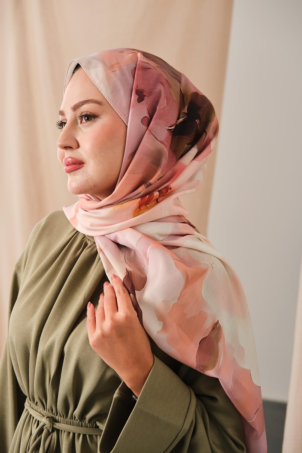 Desenli Soft Şal Somon