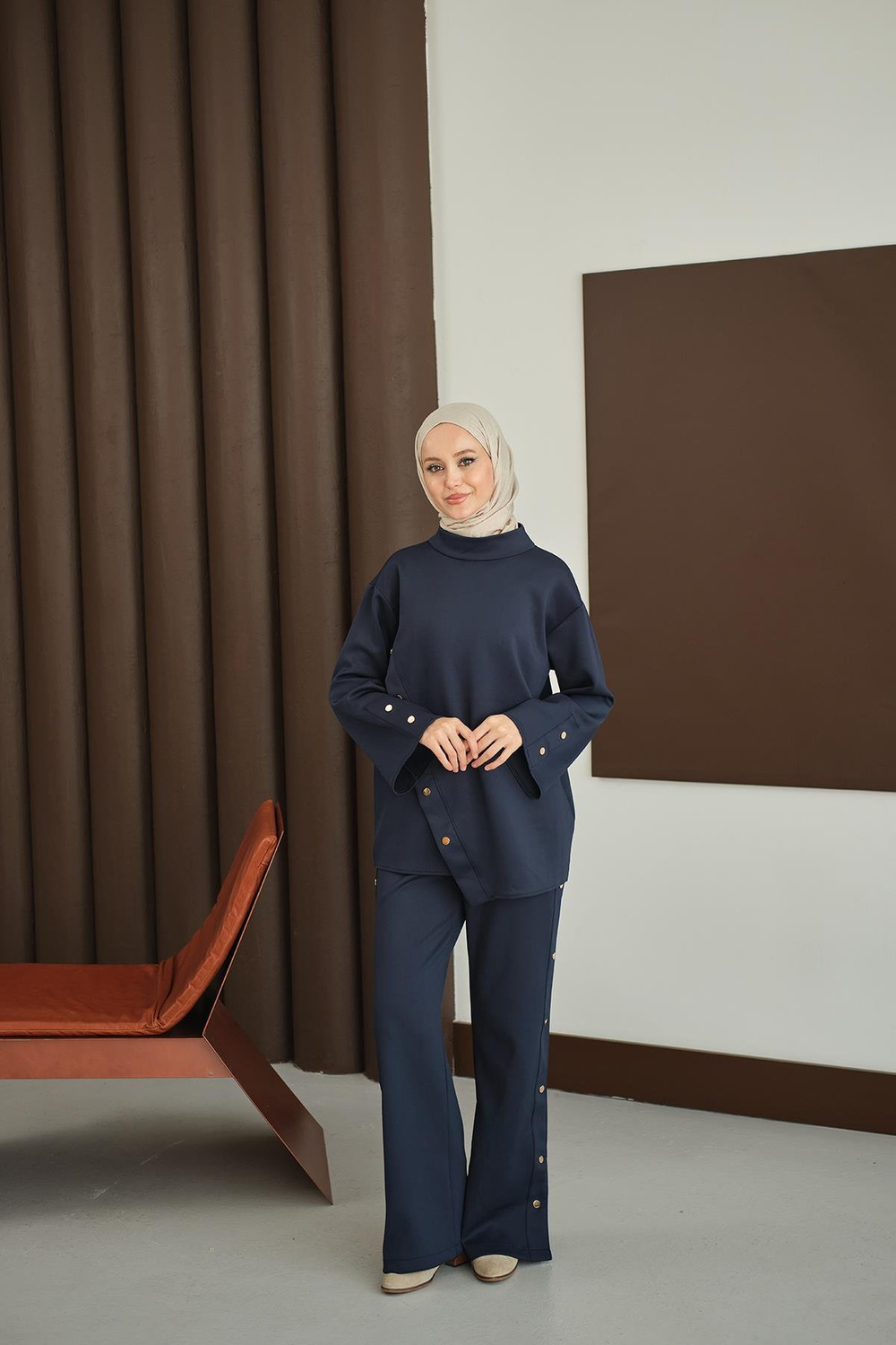 Dik Yaka Takım Lacivert