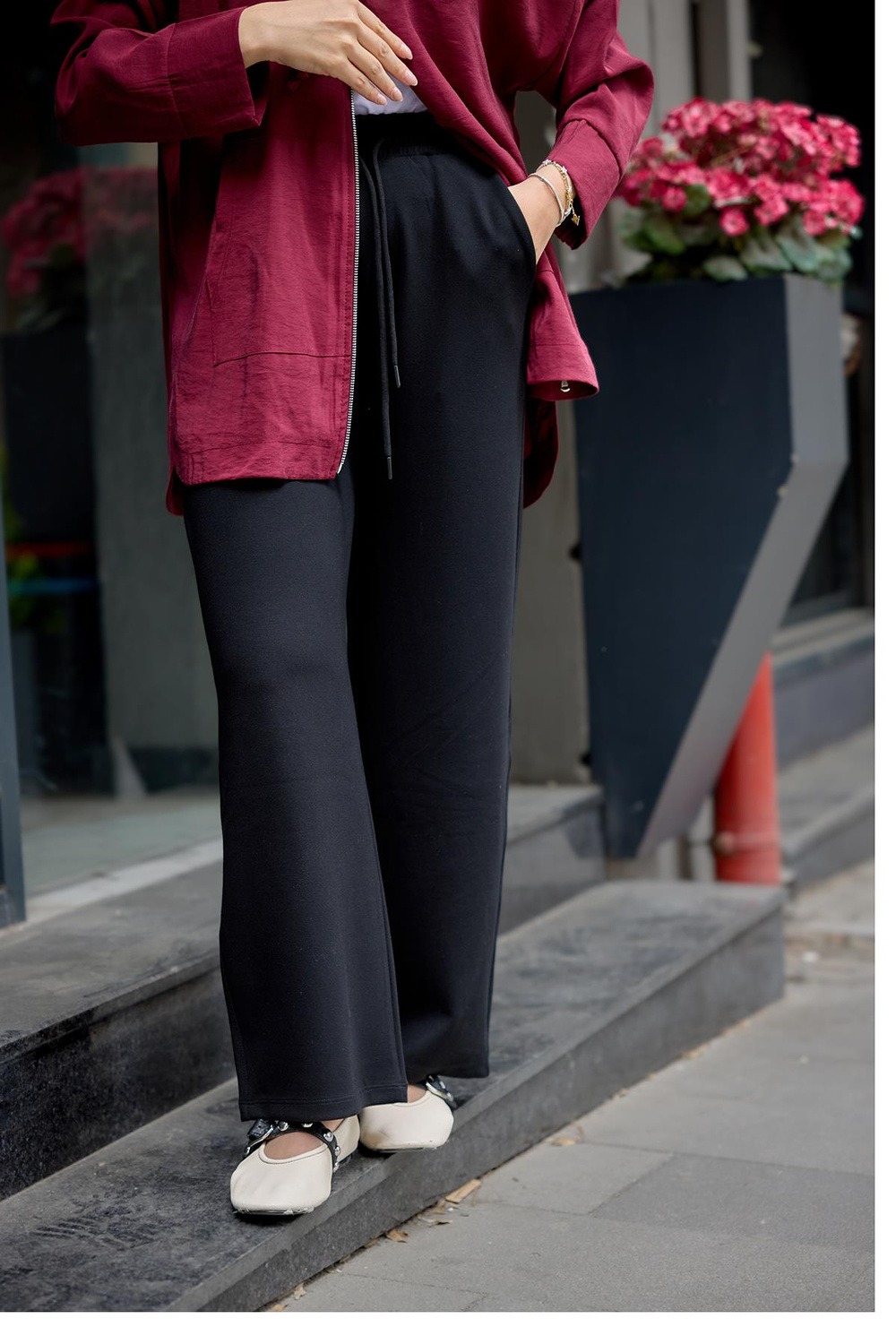 Düz Paça Oysho Eşofman Siyah