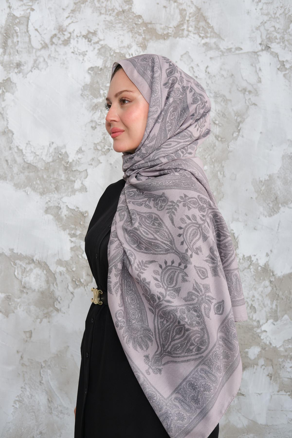 Etnik Desen Şal Vizon