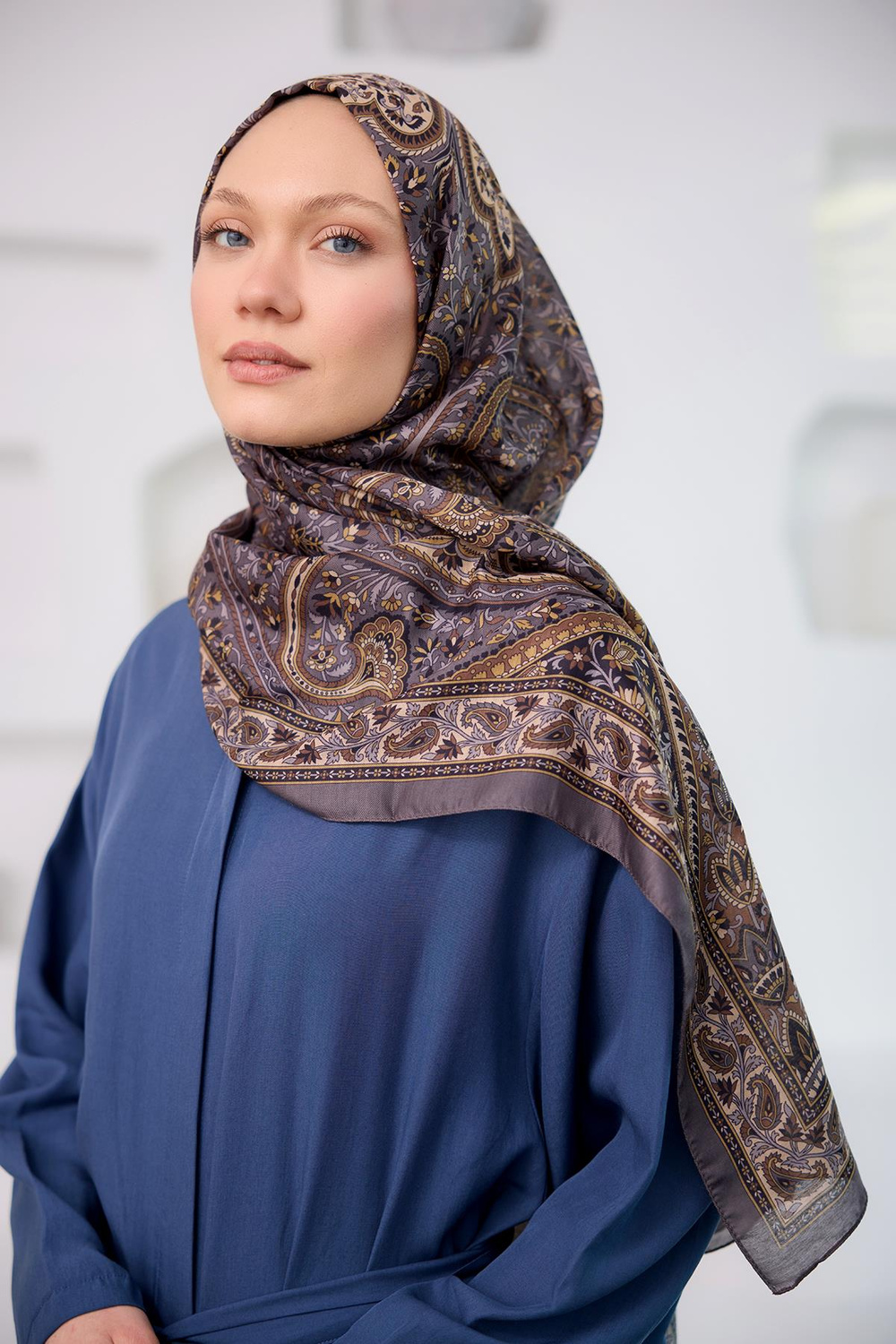 Etnik Desen Soft Şal Taba