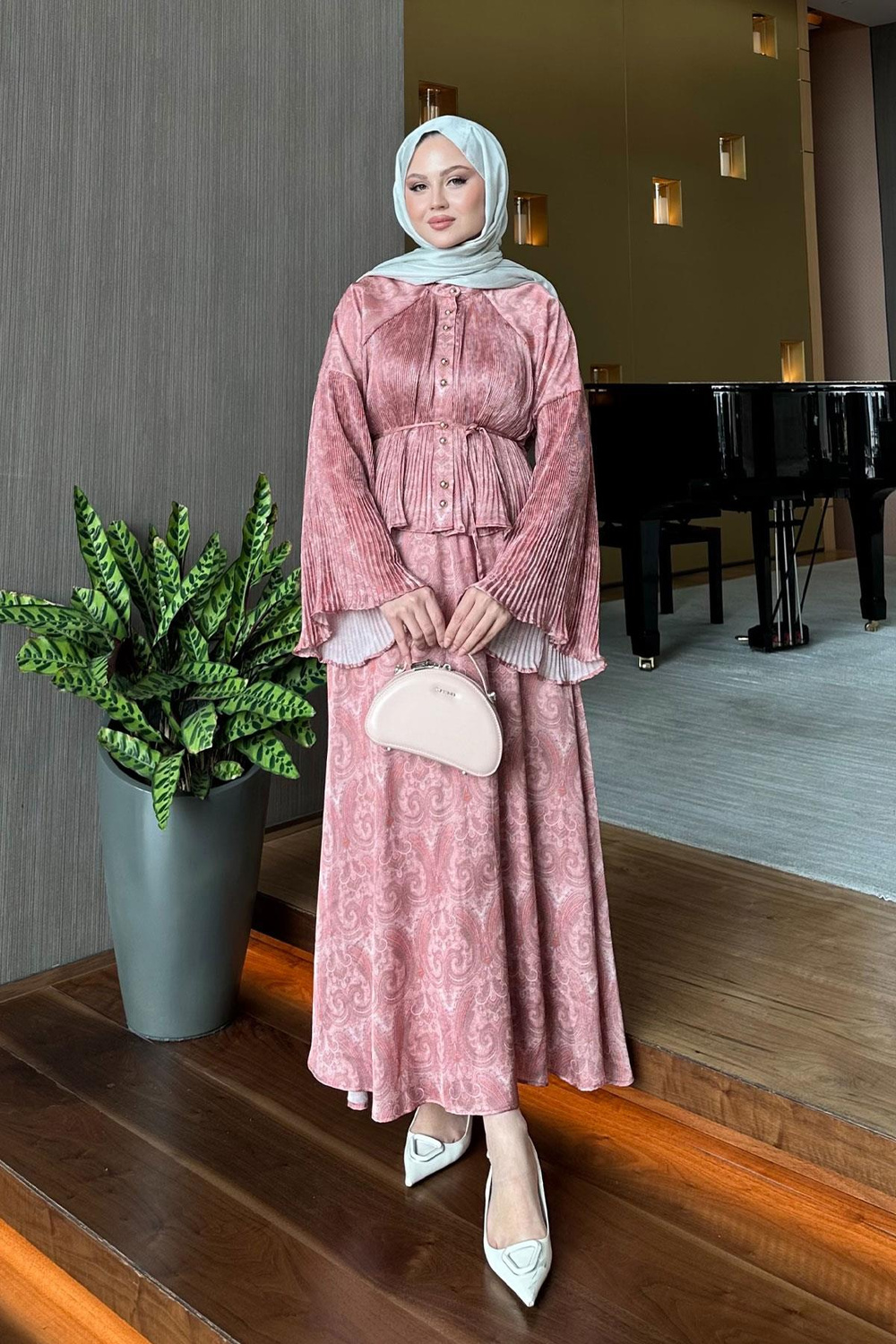 Freddy Desenli Piliseli Etekli Takım Pudra