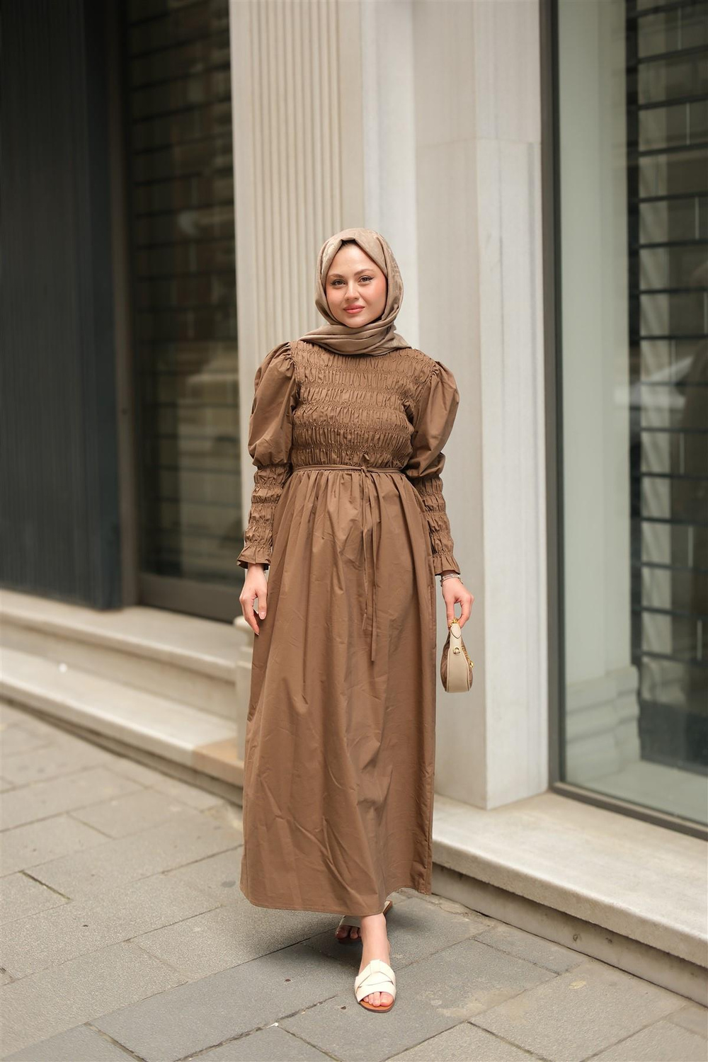 Gipeli Elbise Kahverengi
