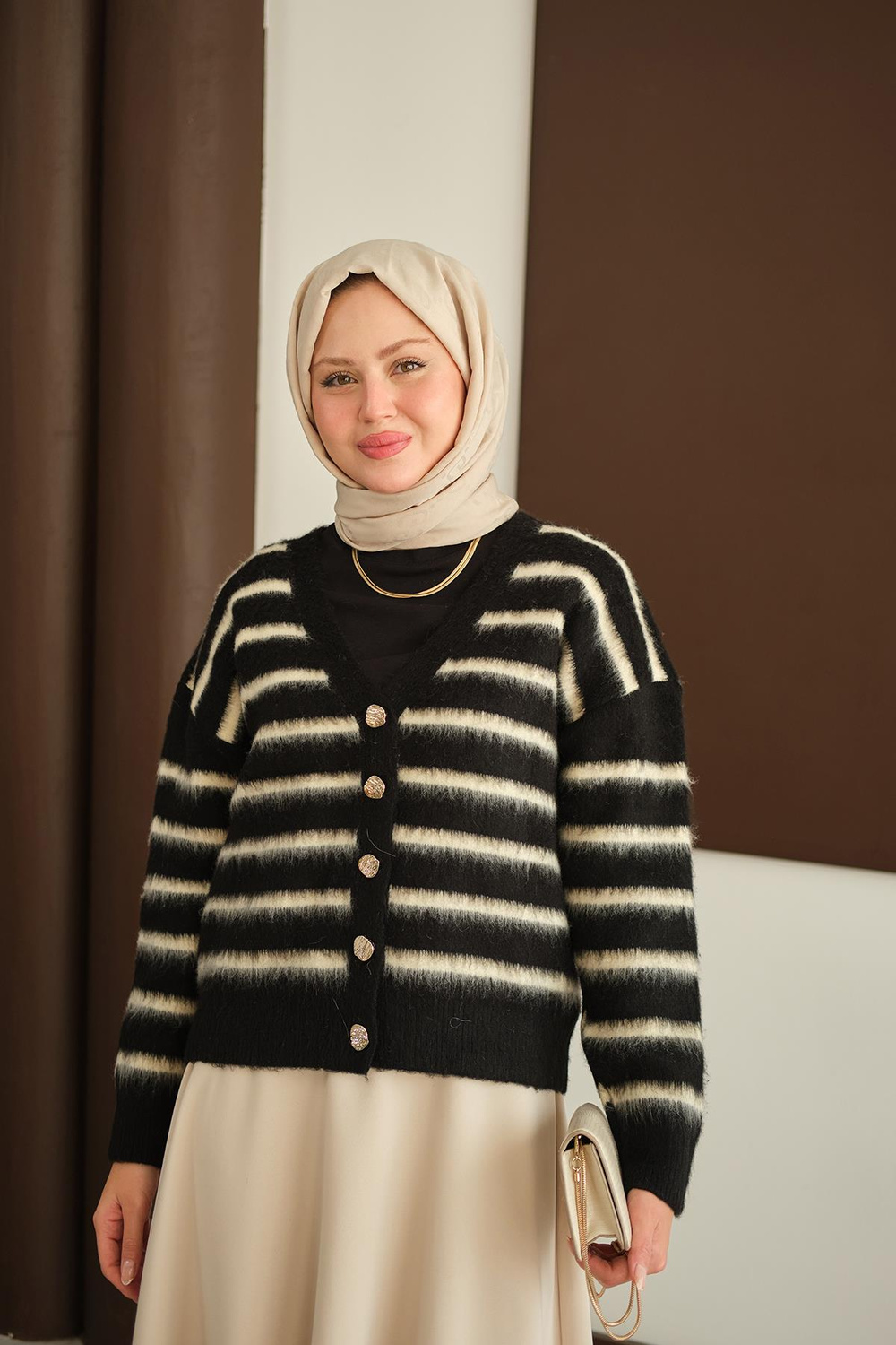 Kısa Triko Hırka Siyah