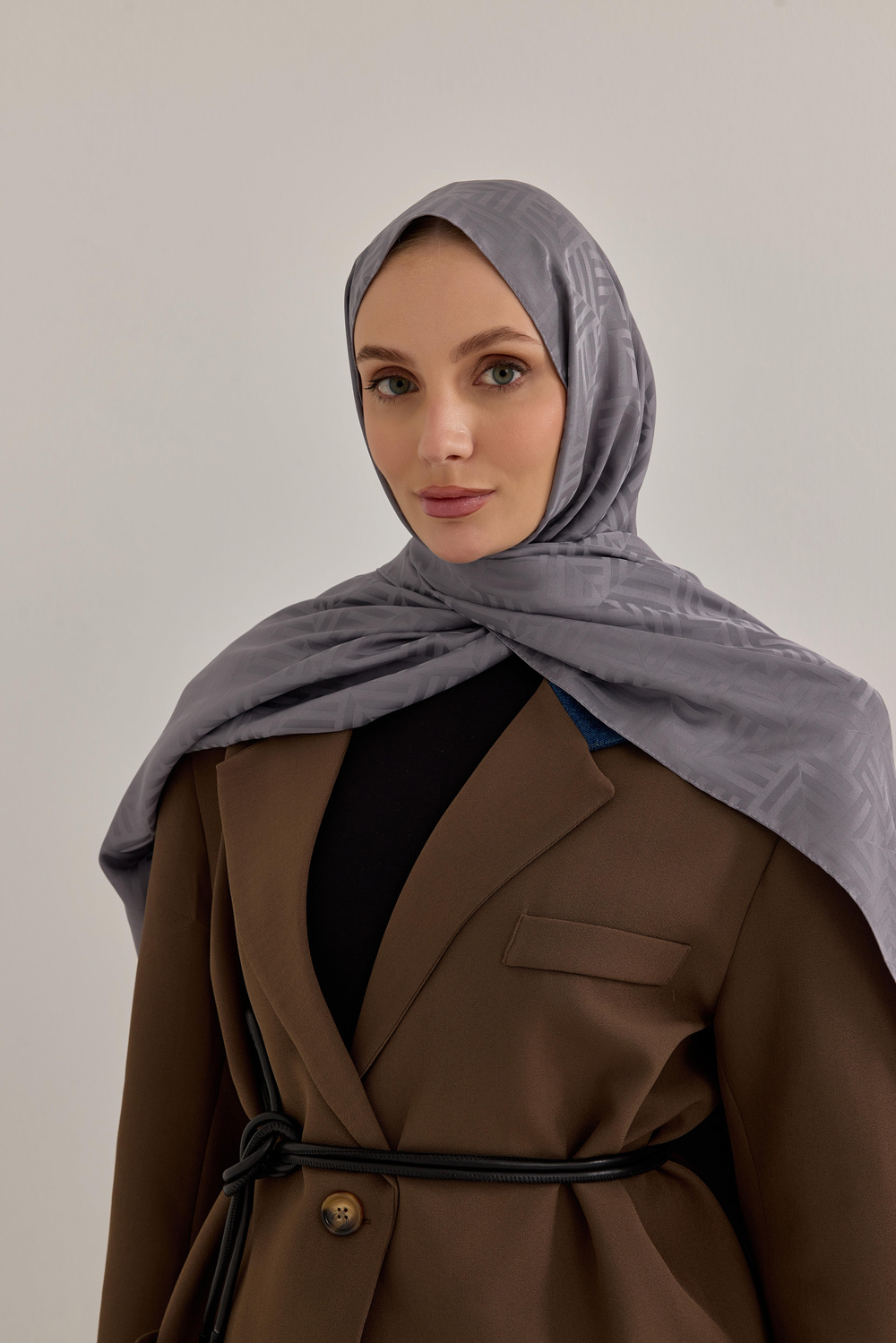 Lap Desen Şal duman gri