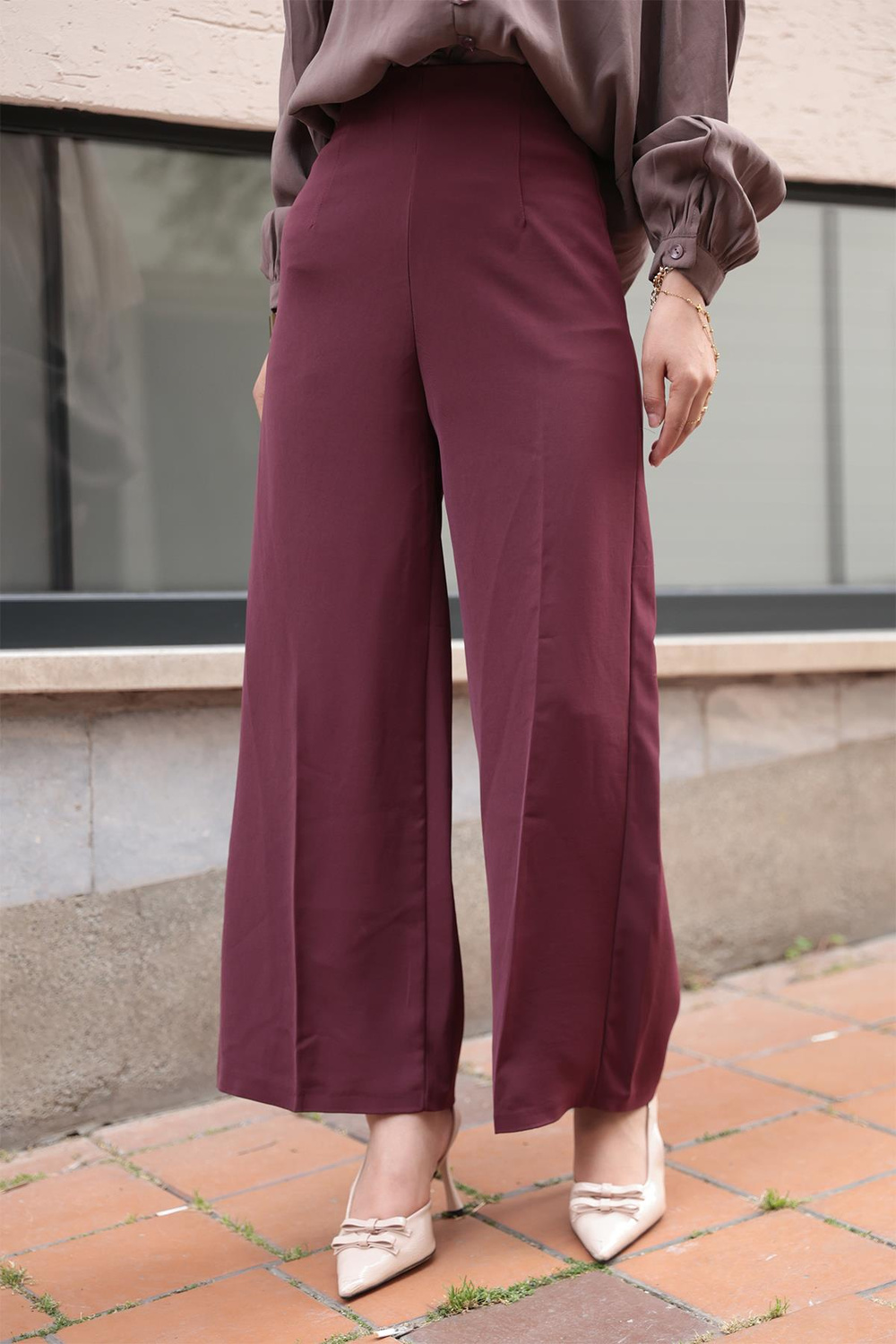 Pallazzo Pantolon Bordo