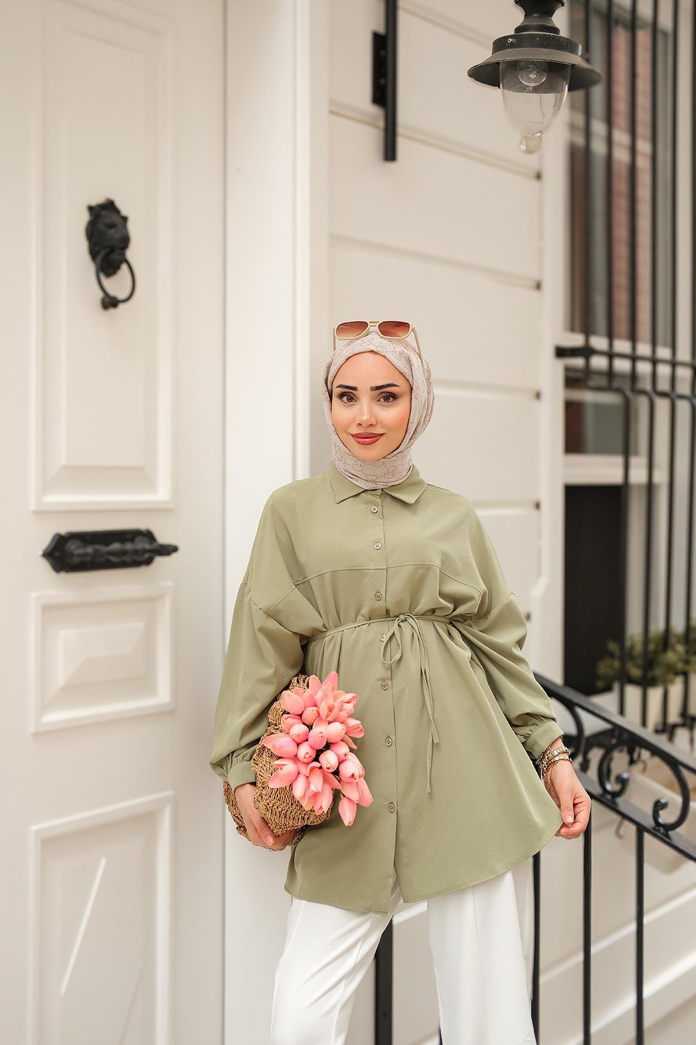 Robadan Dikişli Gömlek Yeşil