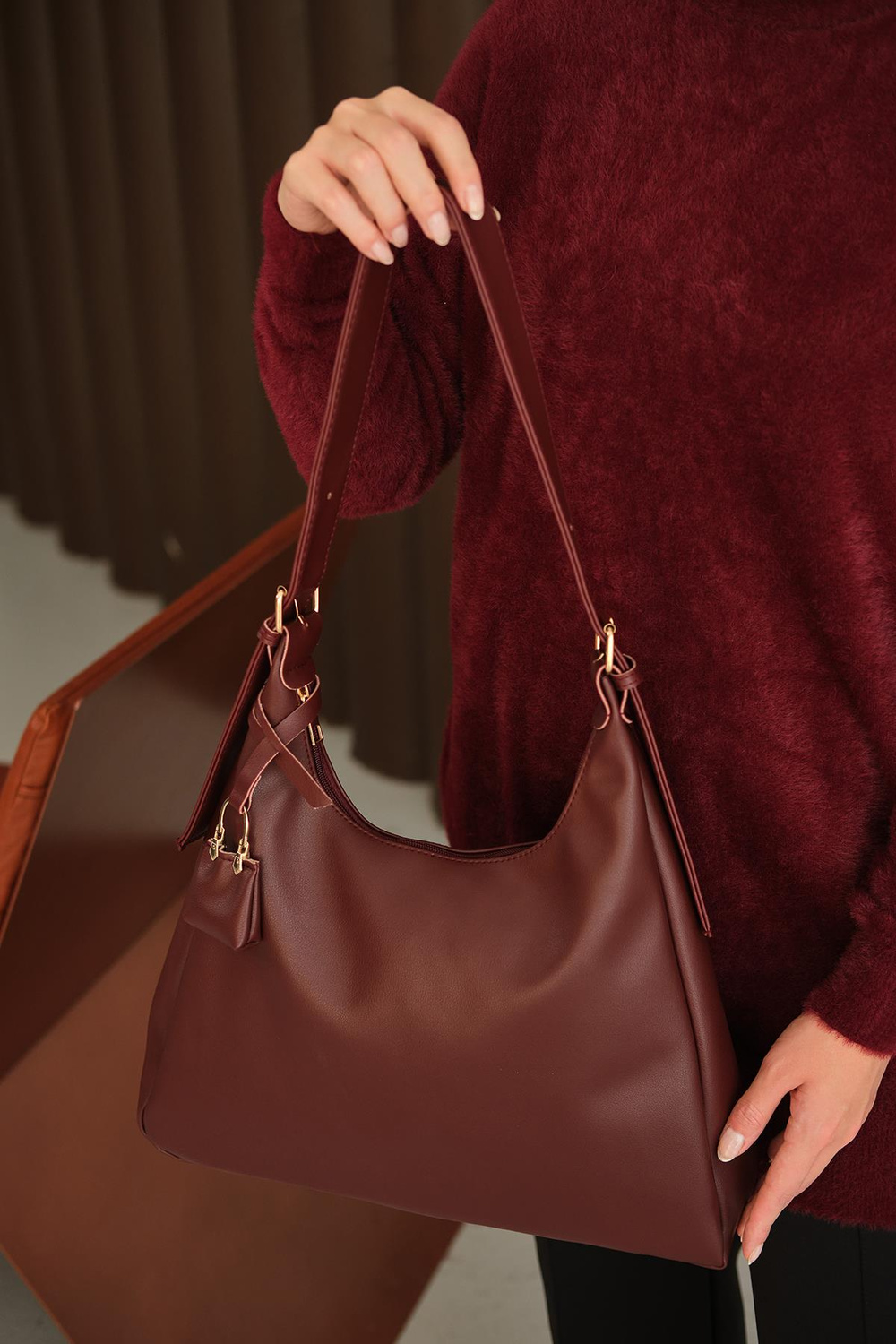 Salaş Omuz Çanta Bordo