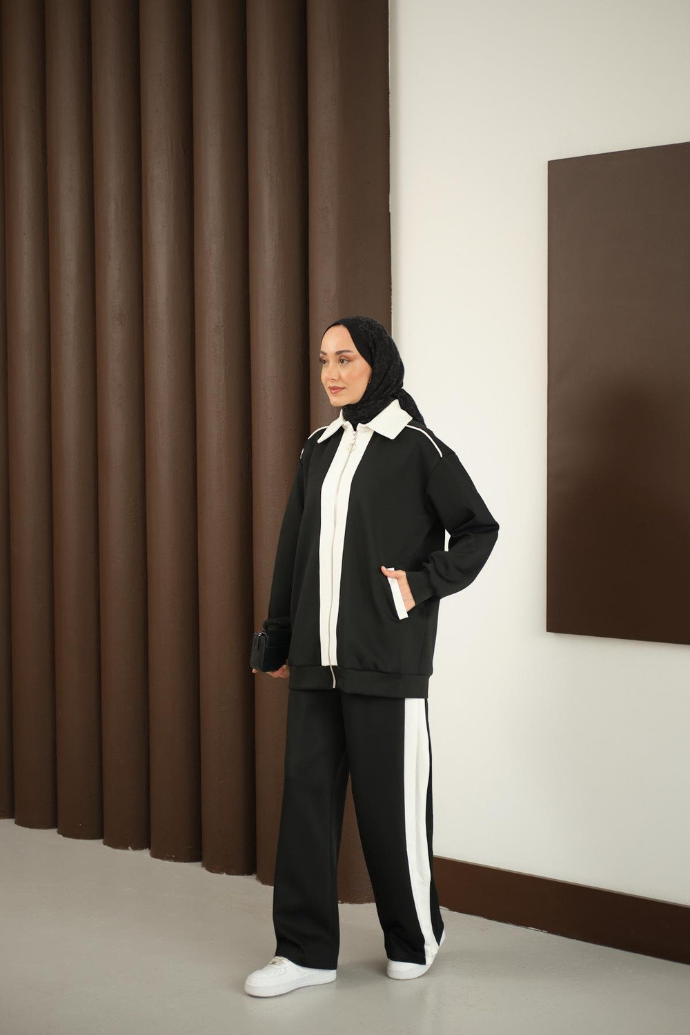 Yan Şeritli İkili Takım Siyah