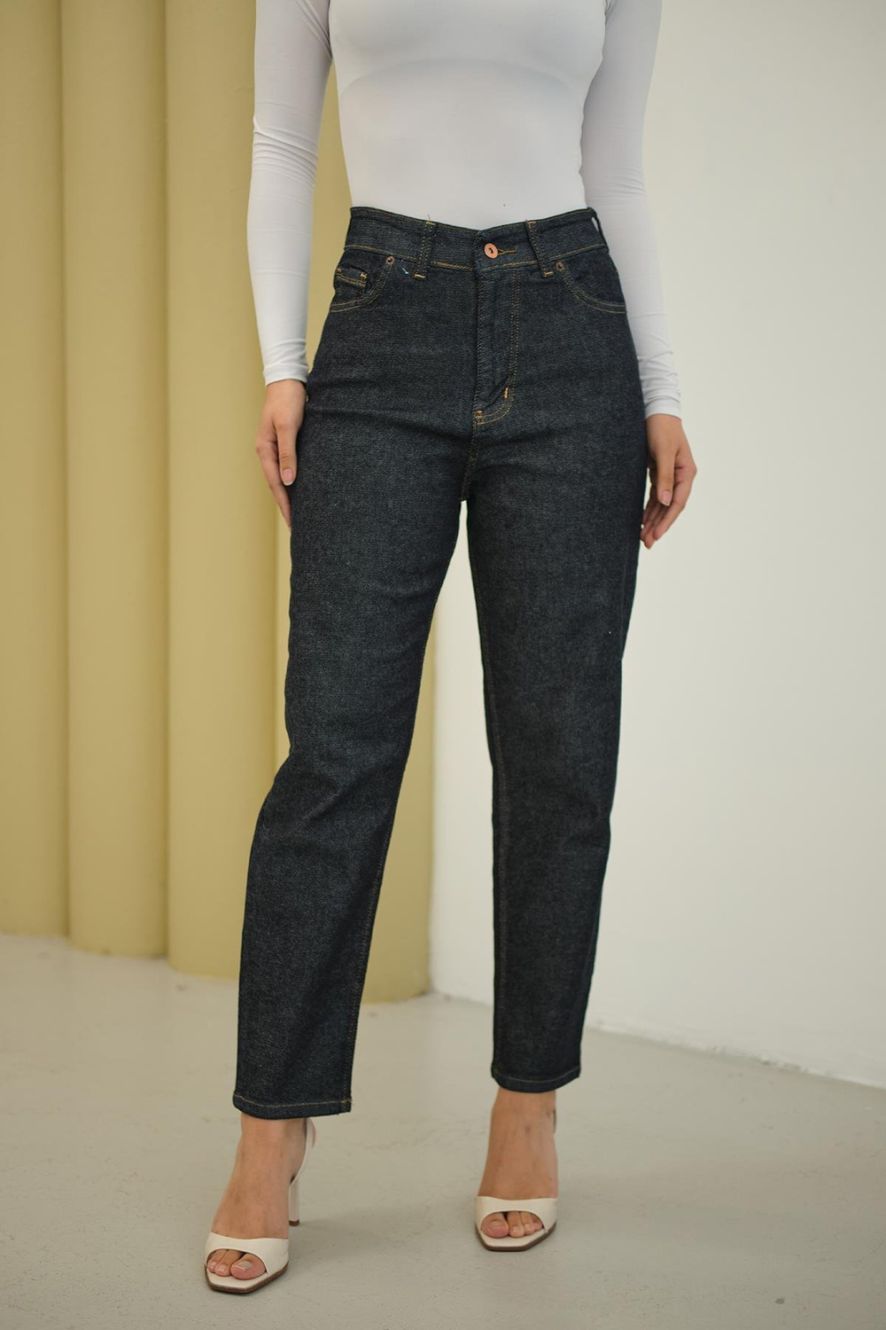 Yıkama Desen Pantolon Lacivert