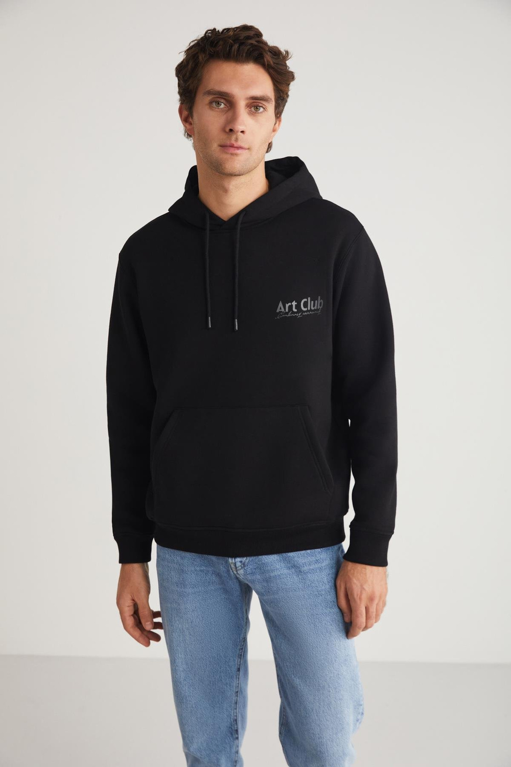 ANDREAS  Relaxed Siyah Tekli Sweatshirt