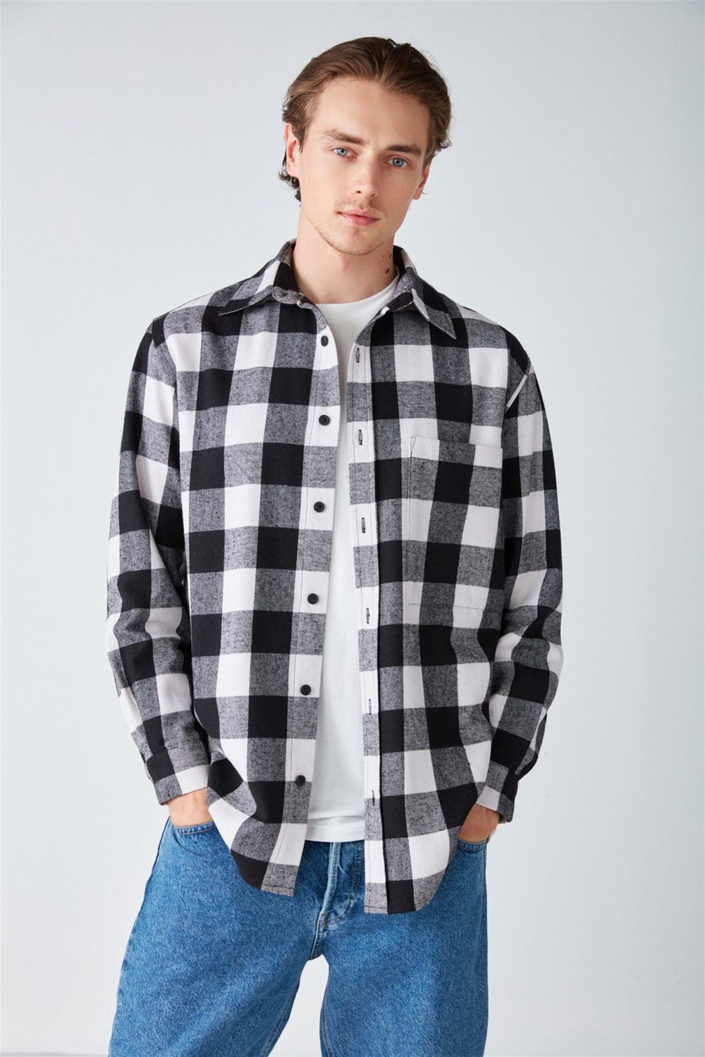 CULLEN Dokuma Oversize Fit Beyaz  Gömlek