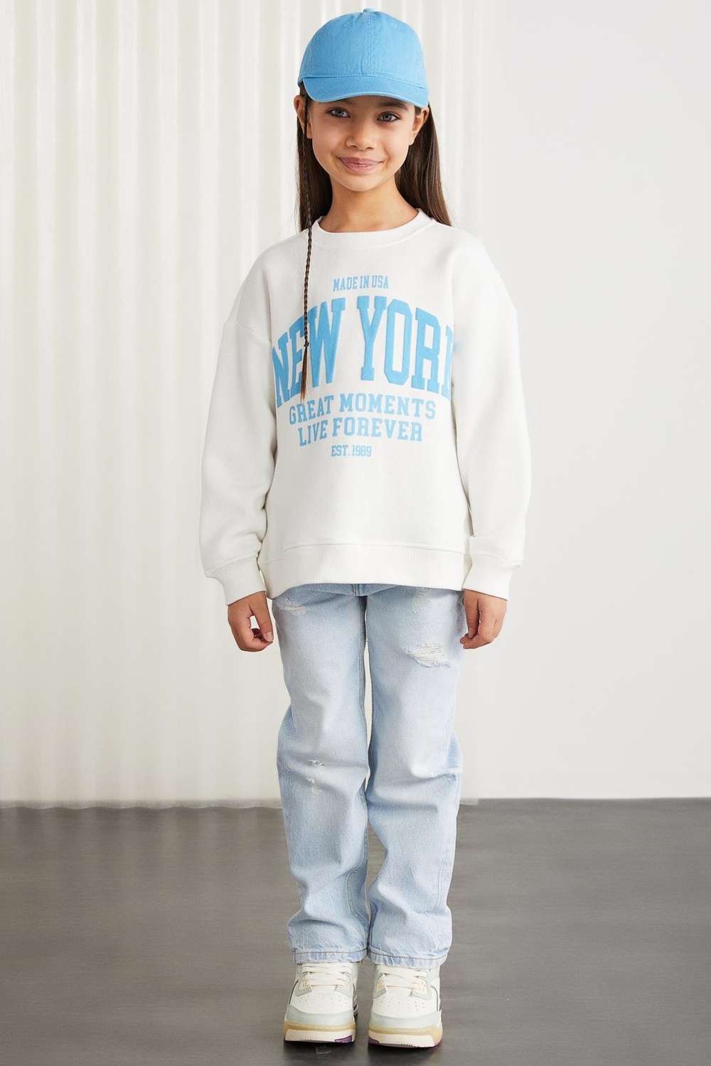 HERMIA  Regular Ekru Tekli Sweatshirt