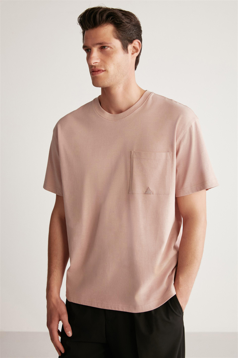 LEO Örme Oversize Pembe Tekli T-Shirt