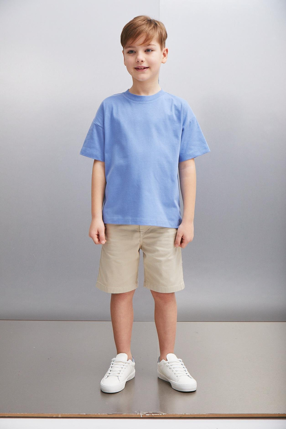 OCTAVE  Oversize Mavi Tekli T-Shirt