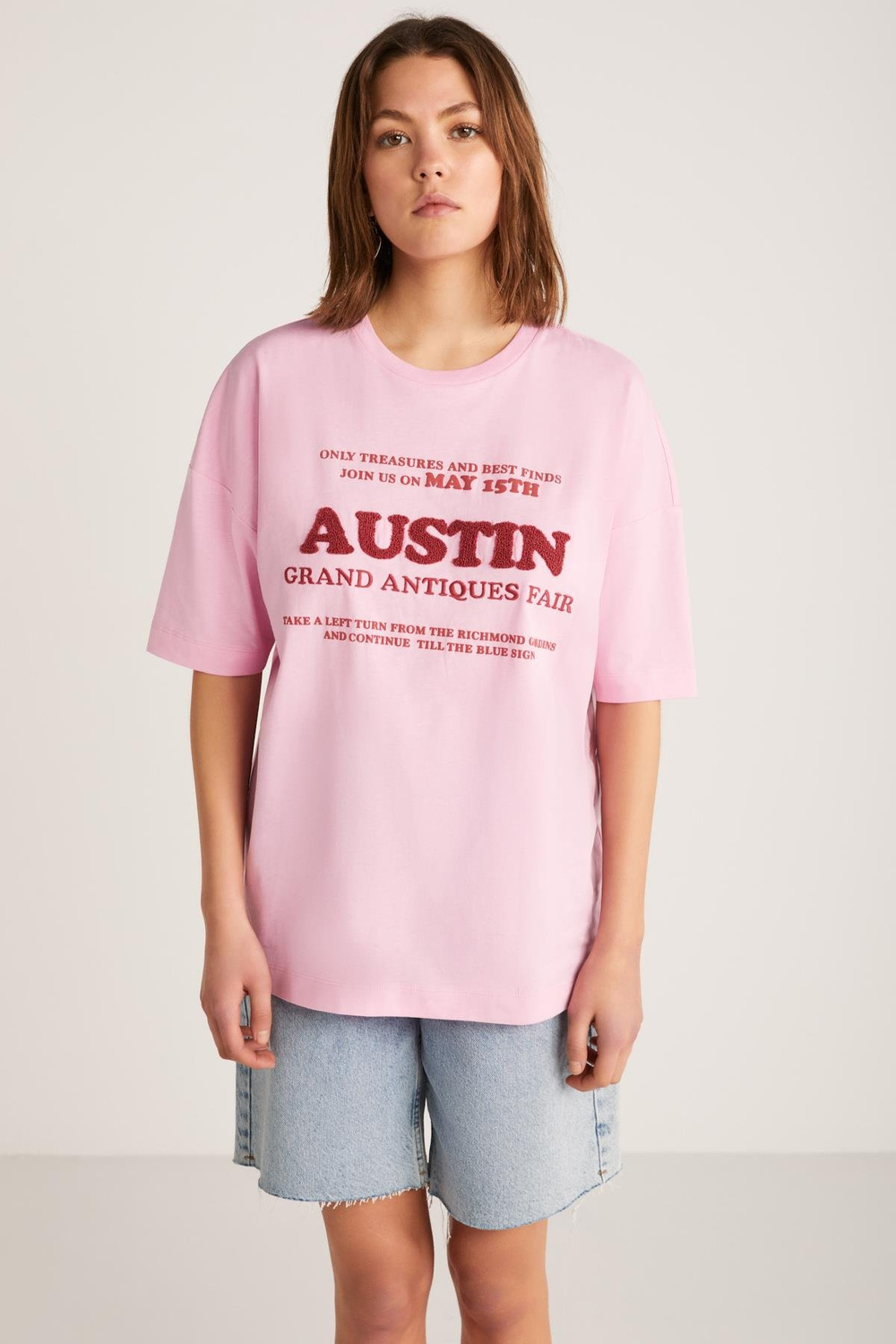 PLENSA Basic Slim Pembe Tekli T-Shirt