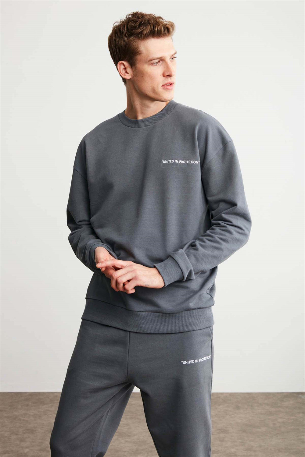 RAIROK Örme Comfort Fit Koyu Gri  Sweatshirt