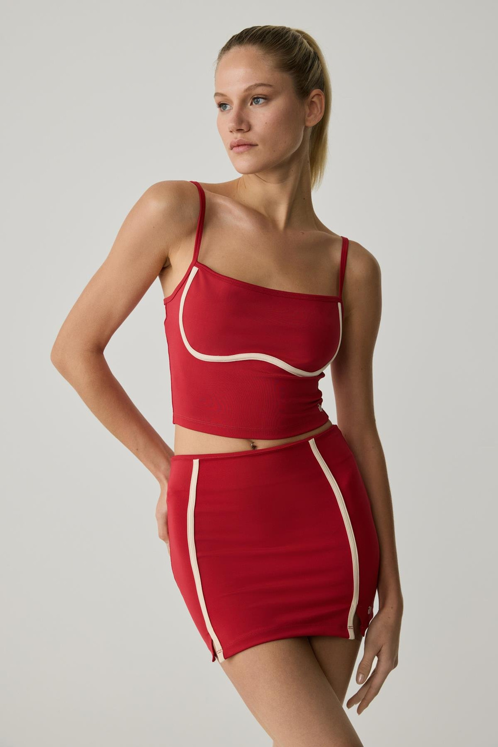 SHAVONTE Kadın Askılı Gogusaltı Biye Detaylı Kırmızı Büstiyer