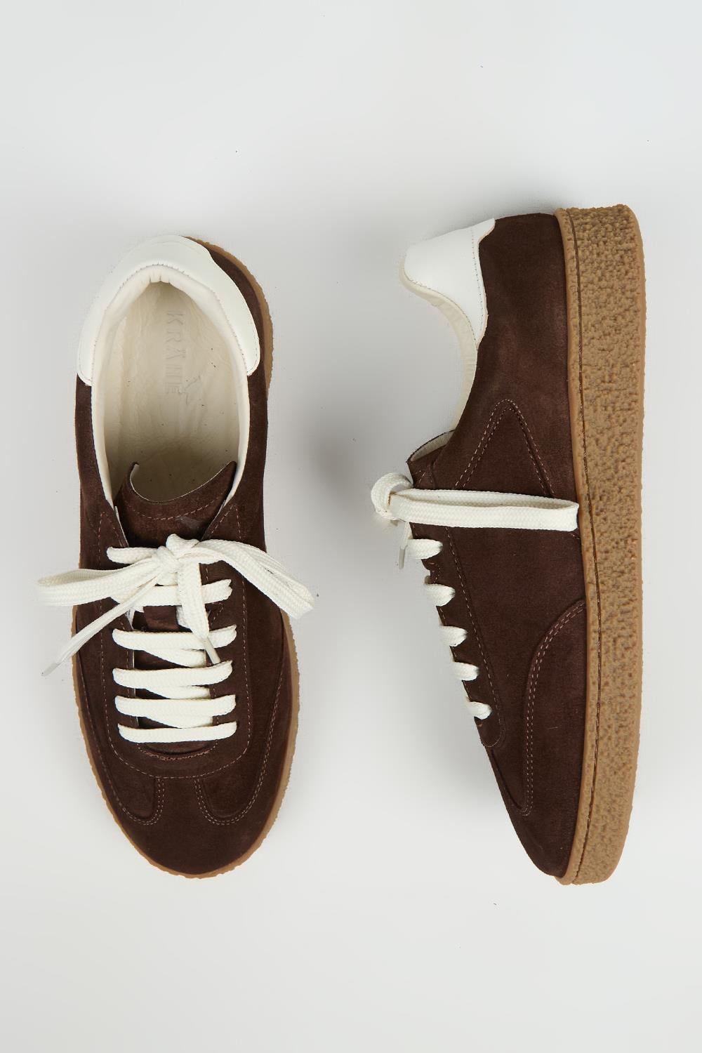 Krahe Palminteri 2 Erkek Hakiki Deri Bağcıklı Kahve-Ekru Sneakers