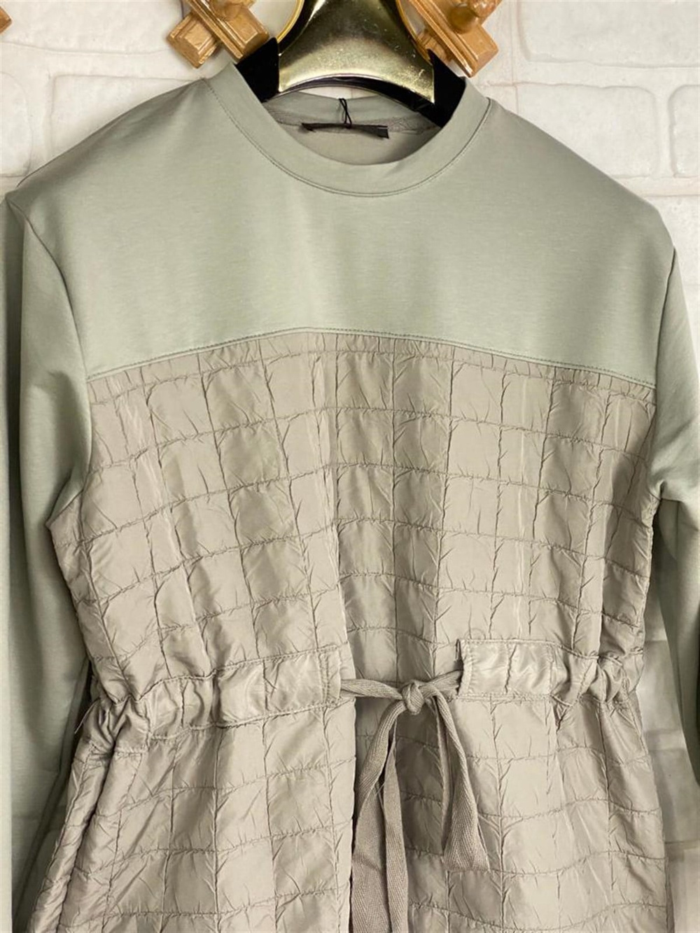 Belden Büzgülü Sweat (Mint)