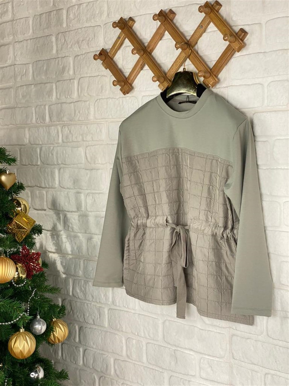 Belden Büzgülü Sweat (Mint)