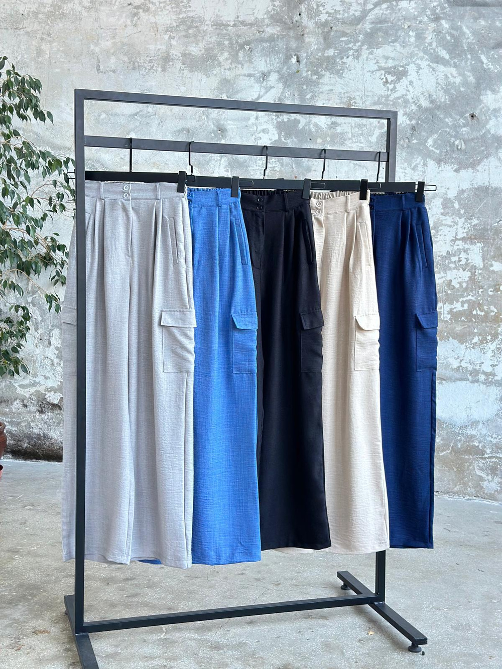 Belden Lastikli Kargo Cep Detaylı Pantolon (Lacivert)