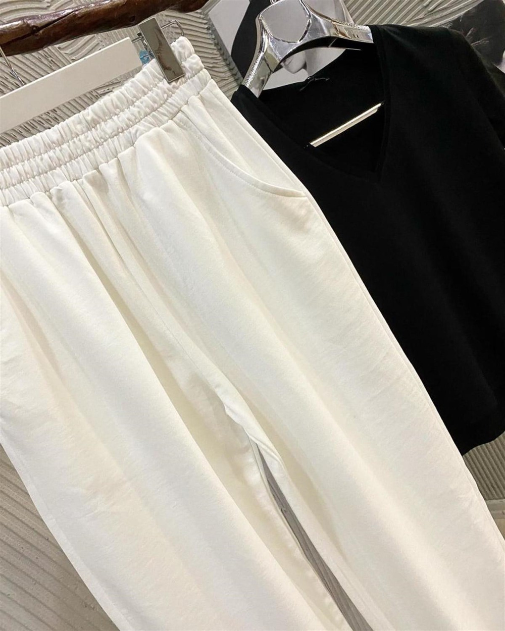 Boyfriend Model Yazlık Penye Tok Kumaş Eşofman Pantolon (BEYAZ)