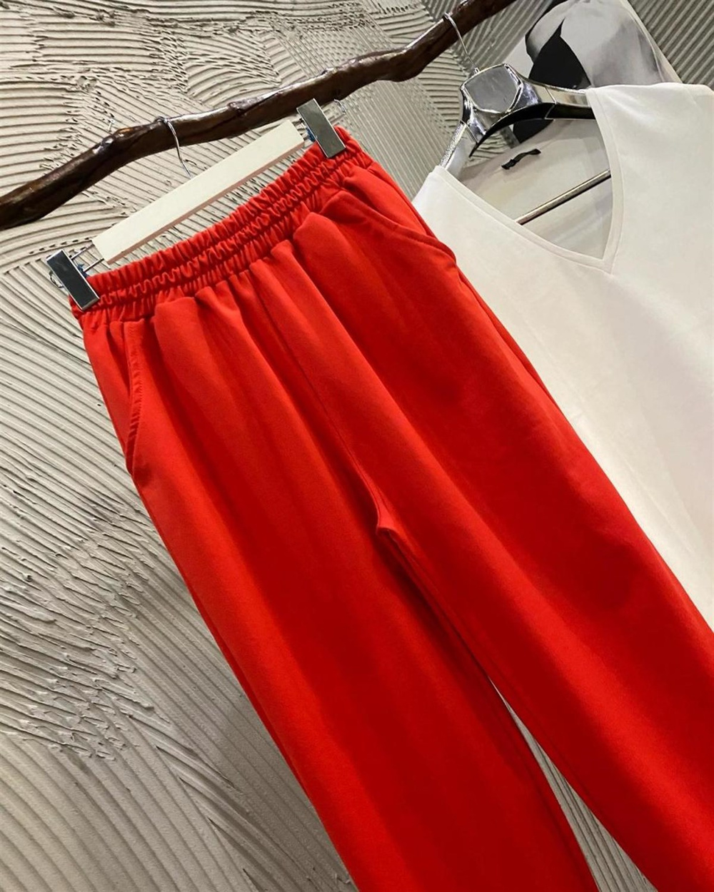 Boyfriend Model Yazlık Penye Tok Kumaş Eşofman Pantolon (KIRMIZI)