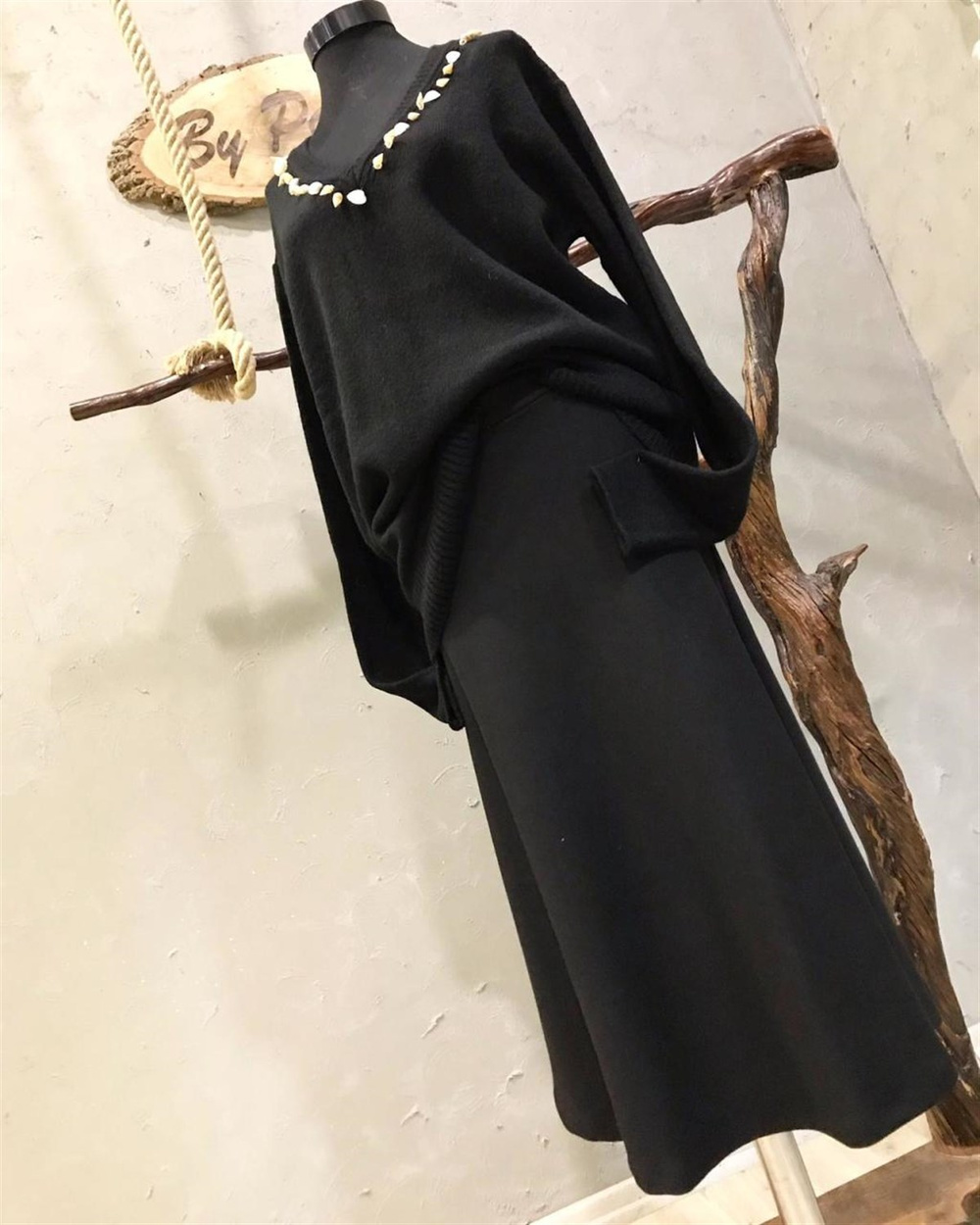 Çelik Örgü Triko Çan Etek (SİYAH)