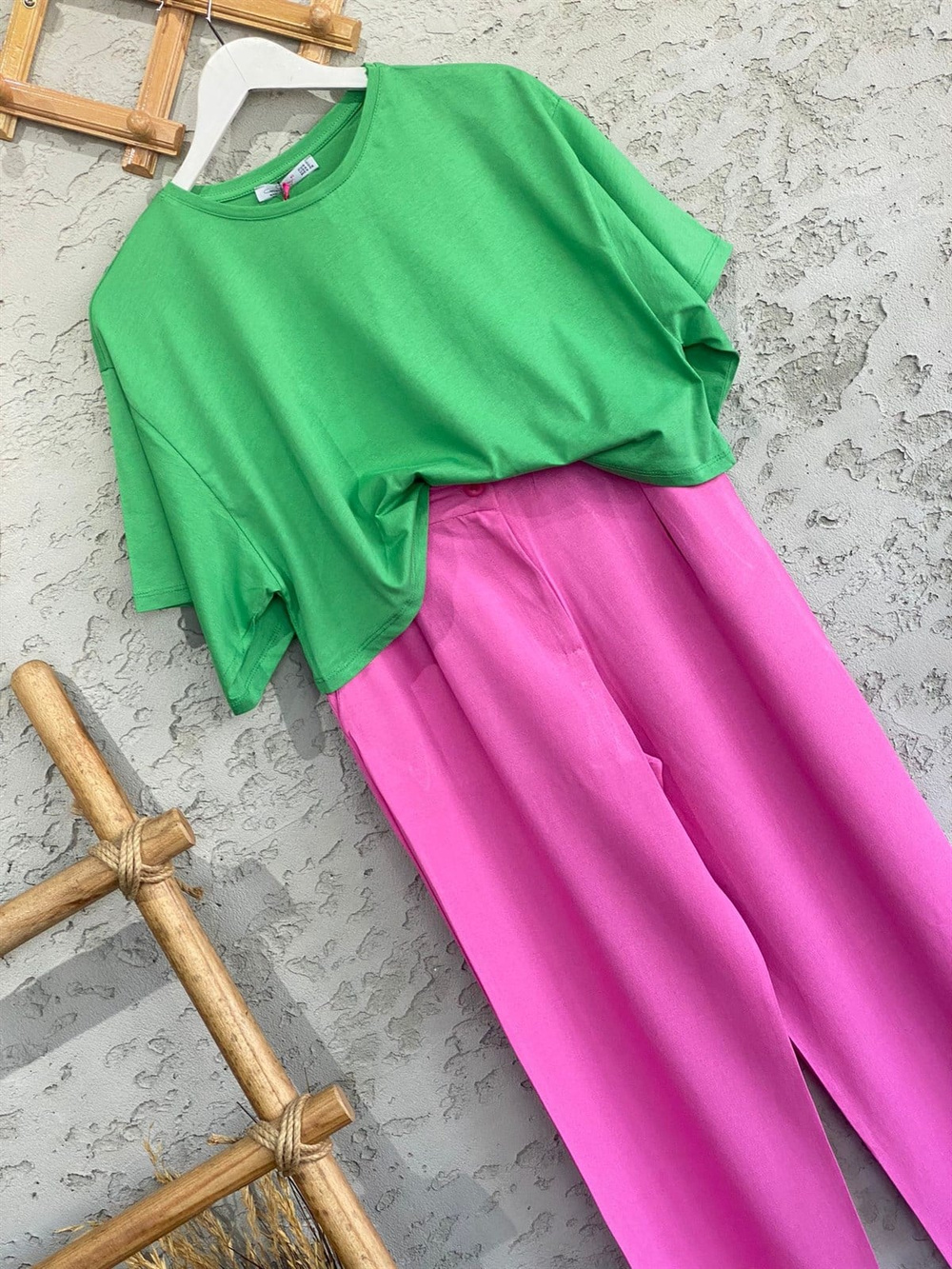 Keten Palazzo Pantolon (Pembe)