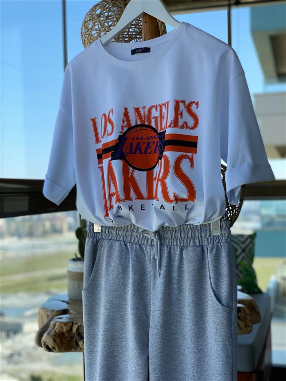 Los Angeles Basic Tshirt  (BEYAZ)
