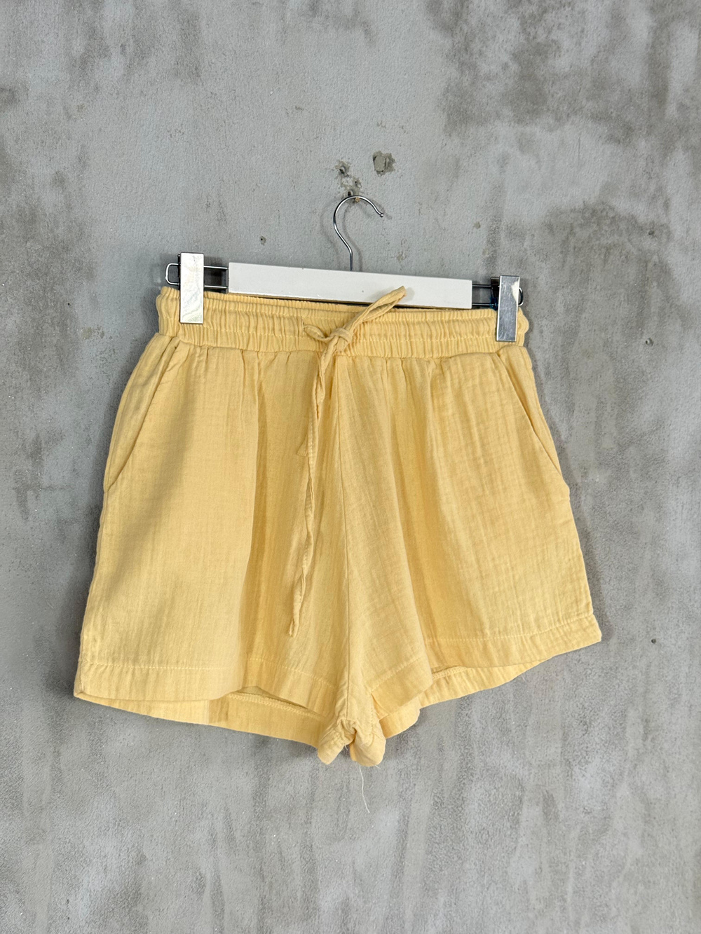 Lüks Kaliteli Müslin Kumaş Oversize Gömlekli Takım (Sarı)