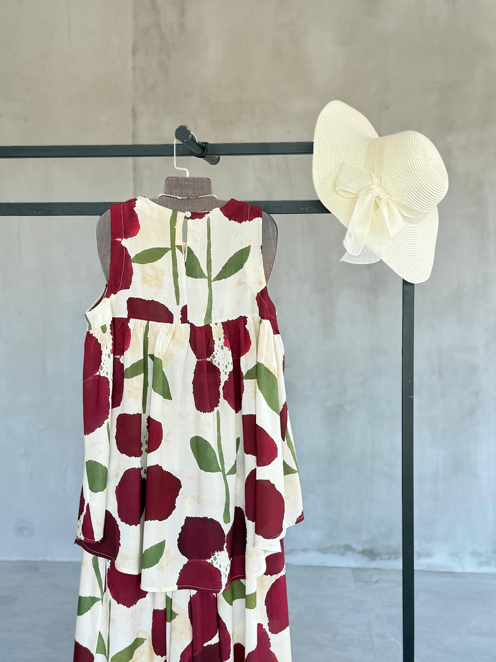 Masalsı Çiçek Desenli Takım (Bordo)