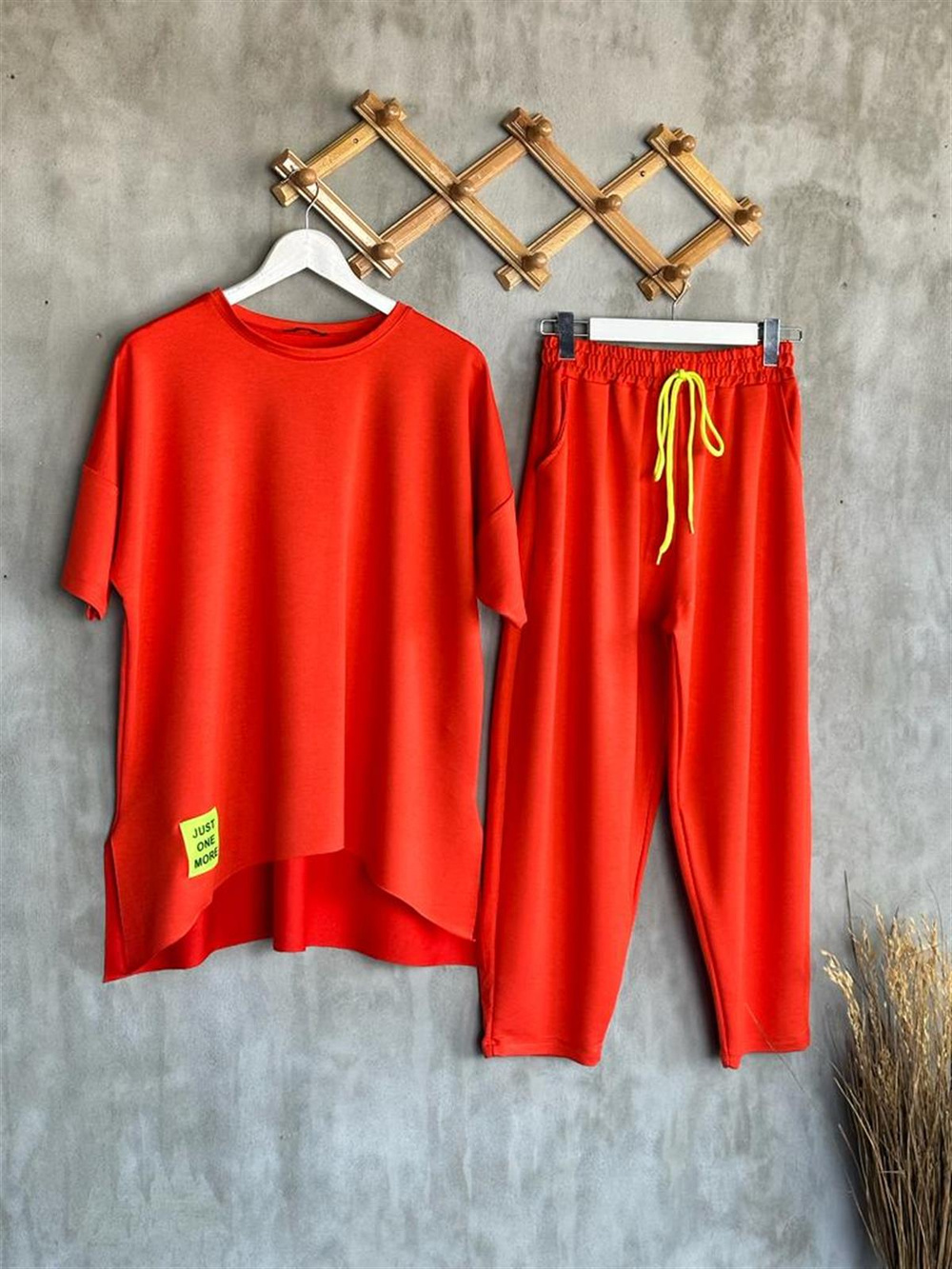 Neon Arma Detaylı Oversize Takım (Oranj)