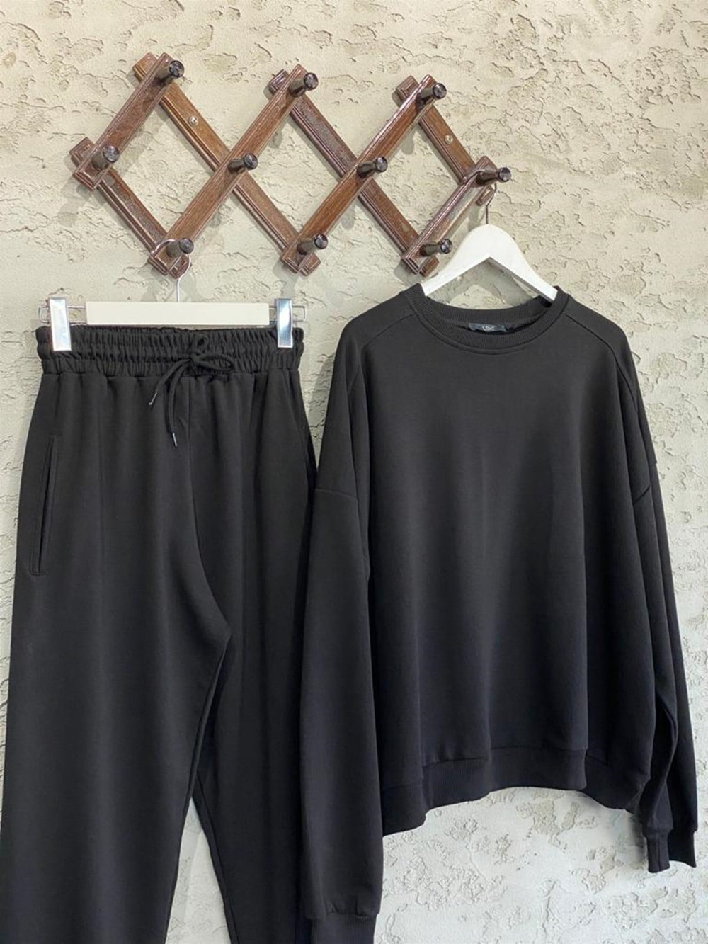 Omuz Detaylı Salaş Sweat (Siyah)