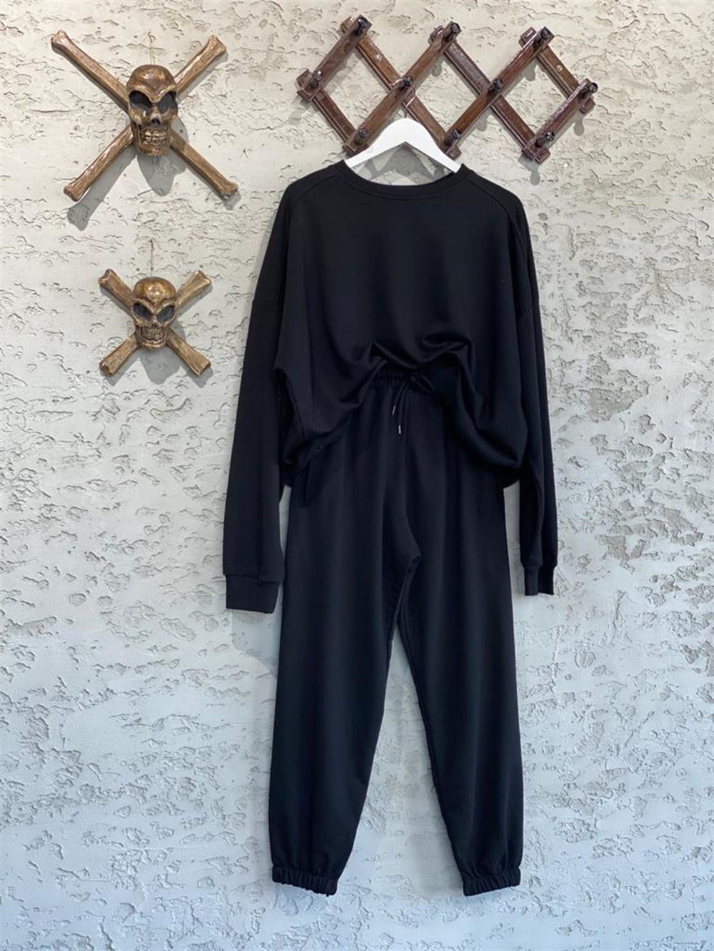 Omuz Detaylı Salaş Sweat (Siyah)