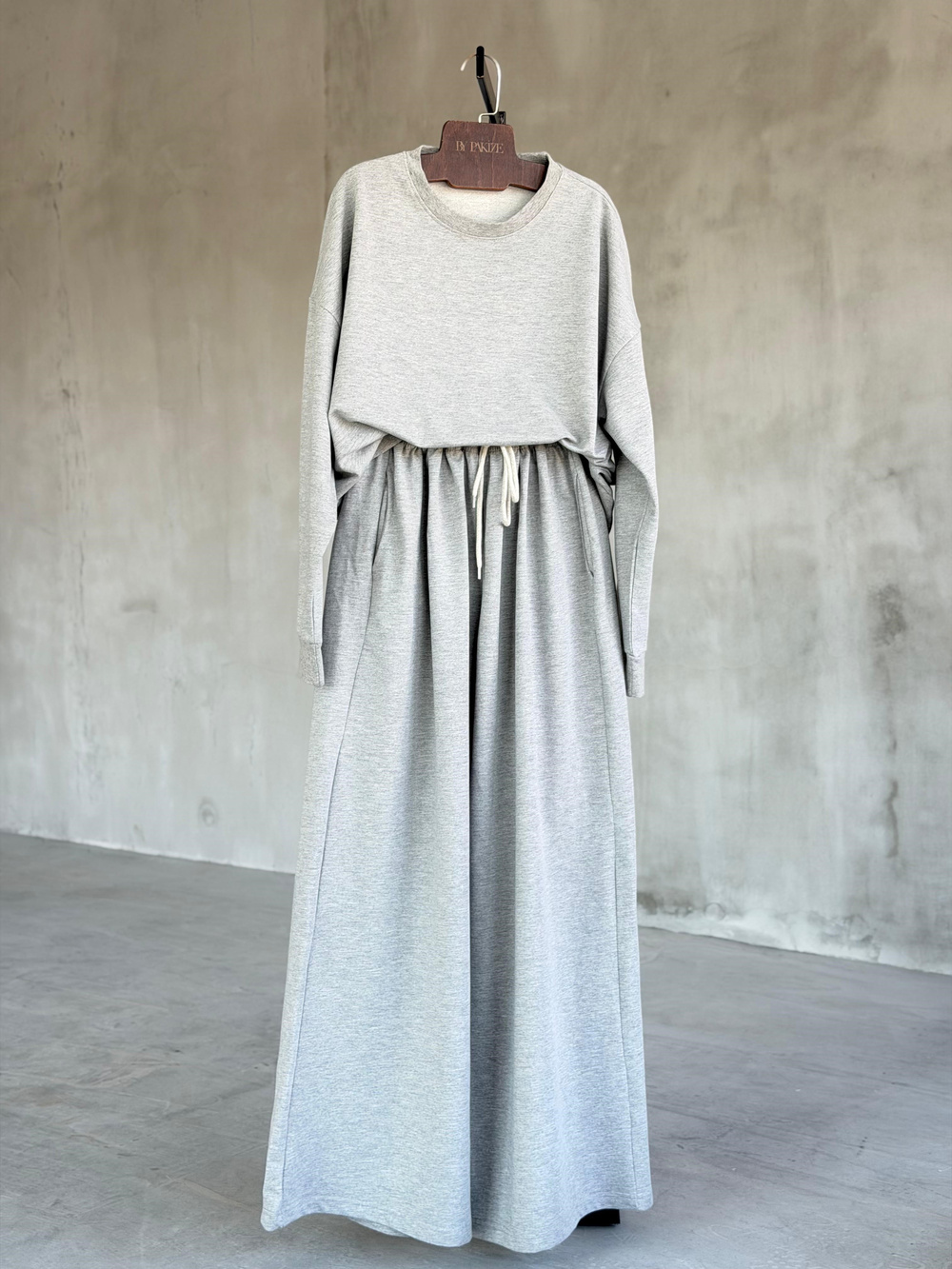 Oversize Sweat Palazzo Pantolon Takım (Gri)