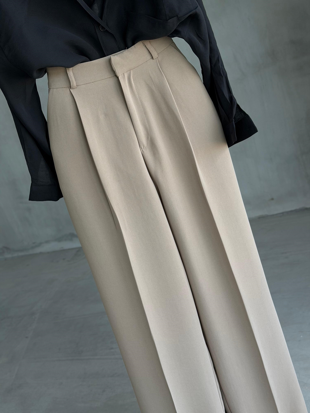 Premium Fit Kalıp Palazzo Pantolon (Vizon)