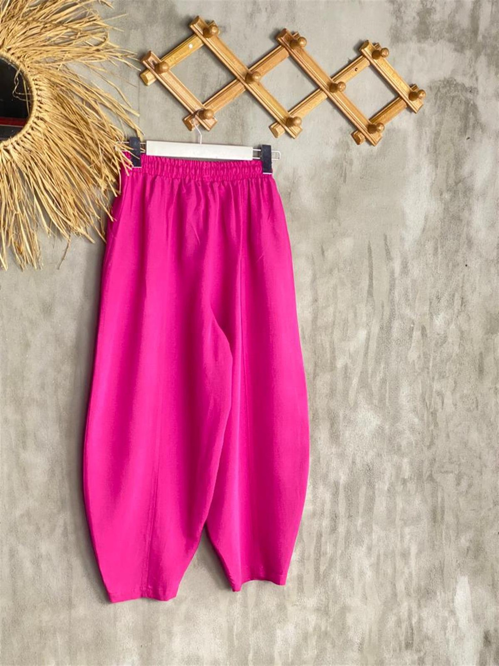 Şalvar Model Keten Pantolon (Fuşya)