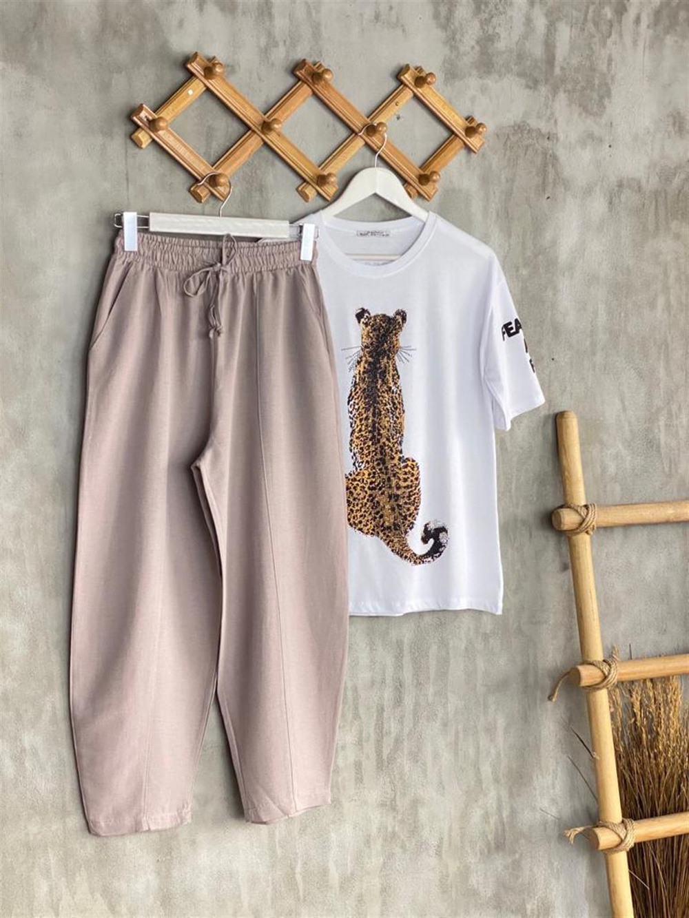 Şalvar Model Keten Pantolon (Kum Beji)
