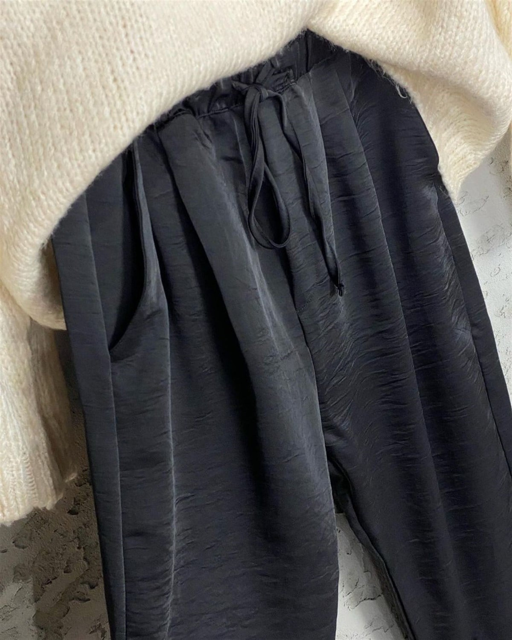 Saten Pantolon (Siyah)