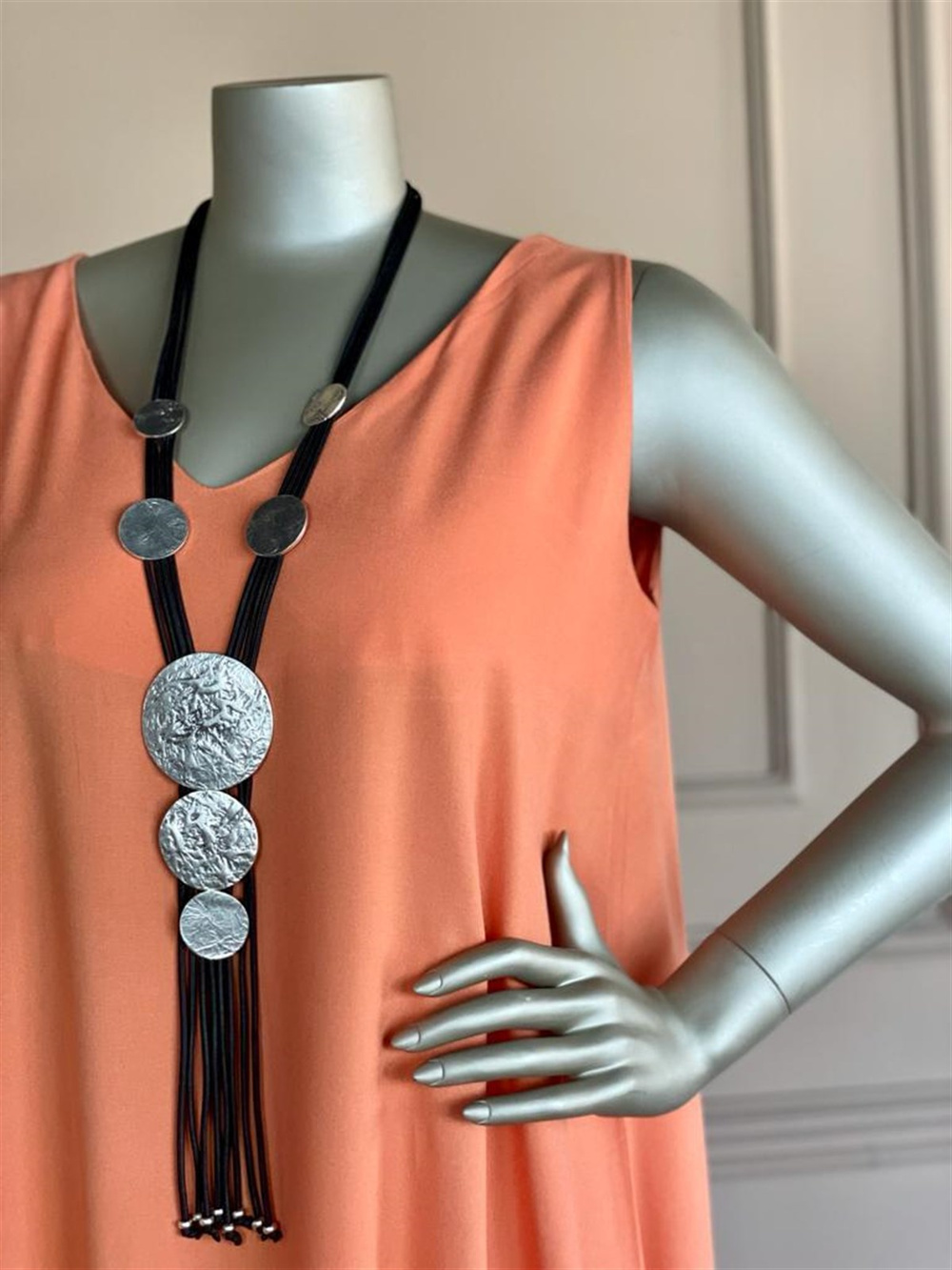 Sırt Detaylı Salaş Model Elbise (Oranj)