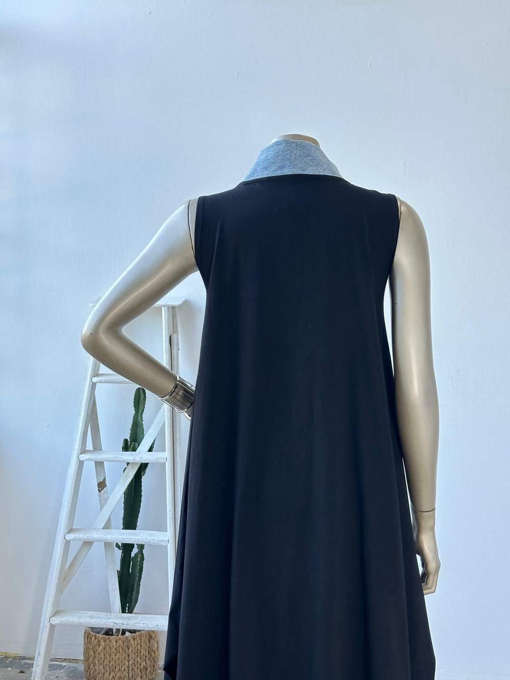 Tasarım DEnim Cep Detaylı Elbise (Siyah)