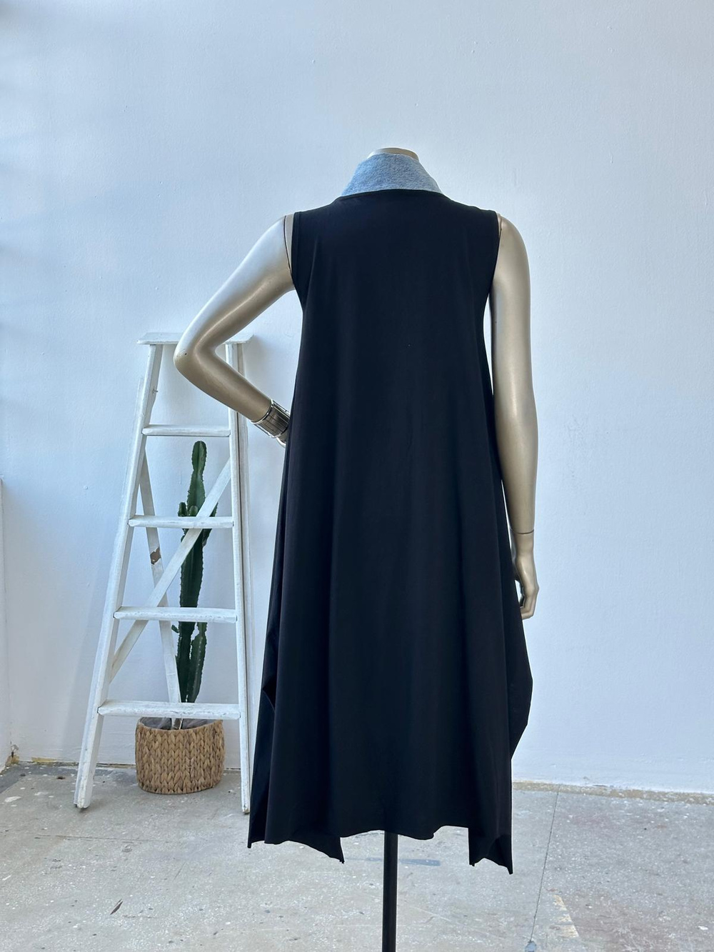 Tasarım DEnim Cep Detaylı Elbise (Siyah)