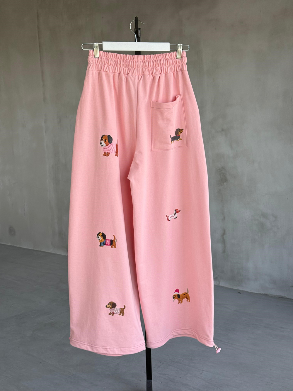 Tasarım Köpek Desenli Premium Pantolon (Pembe)